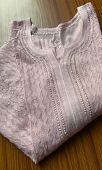 Load image into Gallery viewer, Safiya Women&#39;s Lakhnavi Handcrafted Viscose Georgette Chikankari Kurti - HONC0300299
