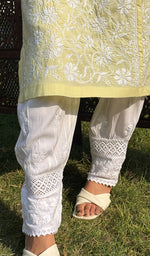 将图像加载到图库查看器中， Women&#39;s Lucknowi Handcrafted Modal Cotton Afghani Chikankari Pant - HONC0226040
