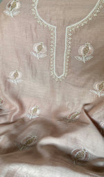 Load image into Gallery viewer, Mahira Women's Lakhnavi Handcrafted Mul Chanderi Unstitched Chikankari Full Suit - HONC0355236