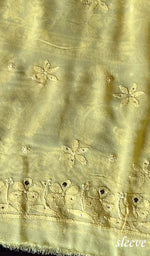 Load image into Gallery viewer, Women&#39;s Lakhnavi Handcrafted Viscose Georgette Chikankari Unstitched Kurti Fabric - HONC0206911

