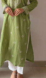 Prisha Women's Lakhnavi Handcrafted Cotton Chikankari Kurti - HONC066666
