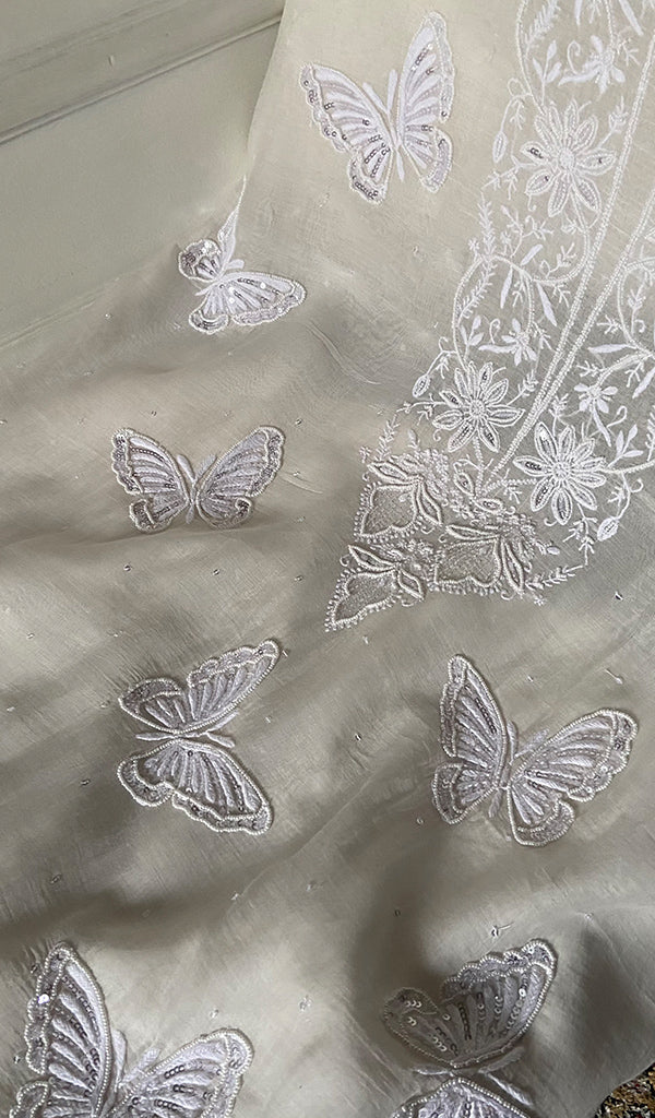 Titlee Women's Lakhnavi Handcrafted Mul Chanderi Unstitched Kurta And Dupatta Set - HONC0355841