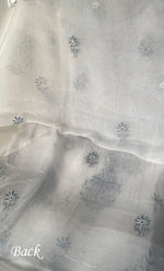 Load image into Gallery viewer, Mehnaj  Women&#39;s Lakhnavi Handcrafted Pure Organza Chikankari Unstitched Kurta And Dupatta Set- HONC0316462
