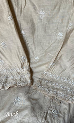 Load image into Gallery viewer, Women&#39;s Lakhnavi Handcrafted Munga Silk Semi - Stitched Chikankari Anarkali And Dupatta Set- HONC0262518
