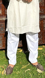 Load image into Gallery viewer, Men's Lucknowi Handcrafted Cotton Chikankari Kurta - HONC0342354