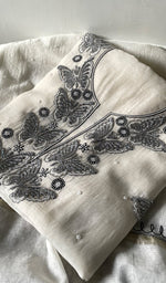 将图像加载到图库查看器中， Women's Lakhnavi Handcrafted Unstitchd Mul Chanderi Kurta And Dupatta Set - HONC0330024