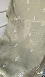 Load image into Gallery viewer, Haaniya Women's Lakhnavi Handcrafted Mul Chanderi Unstitched Kurta And Dupatta Set - HONC0965195