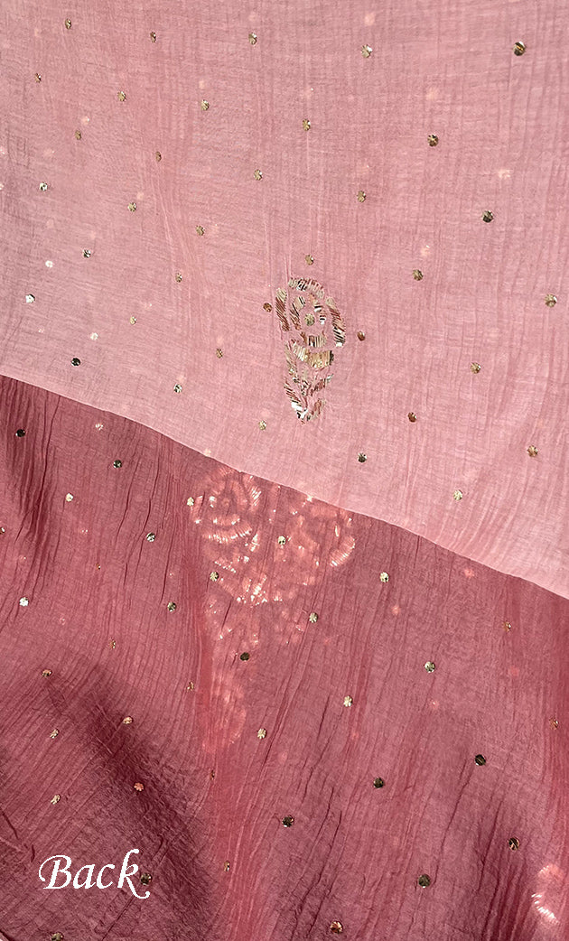 Women's Lakhnavi Handcrafted Mul Chanderi Unstitched Chikankari Full Suit Material - HONC0328517