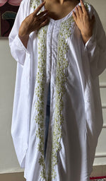 Load image into Gallery viewer, Women's Lucknowi Handcrafted Cotton Chikankari Kaftan - HONC0352334