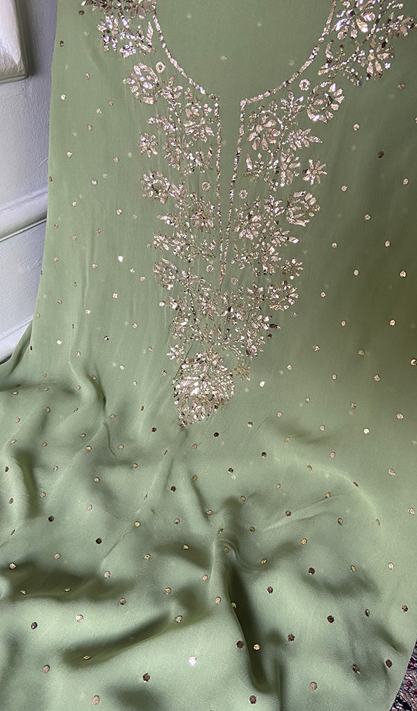 Viscose Georgette Unstitched Chikankari Suit