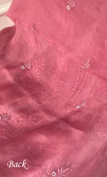 Load image into Gallery viewer, Women&#39;s Lakhnavi Handcrafted Pure Organza Chikankari Unstitched Kurta And Dupatta Set- HONC0314168
