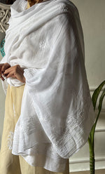 将图像加载到图库查看器中， Women's Lucknowi Handcrafted Cotton Chikankari Dupatta - HONC0304008