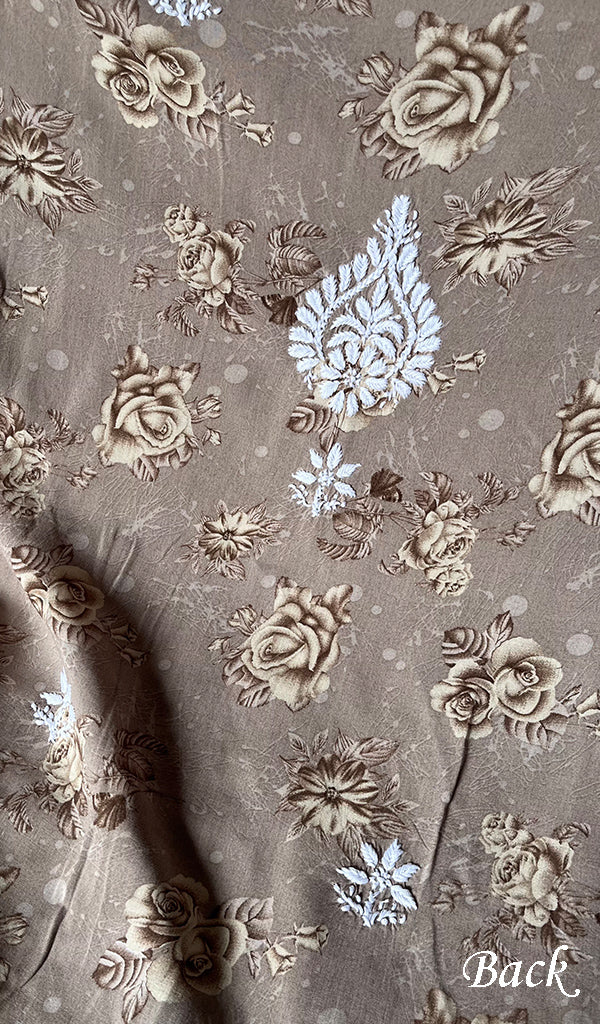 Women's Lakhnavi Handcrafted Cotton Chikankari Unstitched Kurti Fabric - HONC0175775