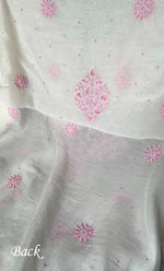 Load image into Gallery viewer, Women's Lakhnavi Handcrafted Unstitched Mul Chanderi Kurta And Dupatta Set - HONC0317815