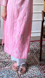 Load image into Gallery viewer, Women's Lakhnavi Handcrafted Cotton Chikankari Kurti - HONC0357548