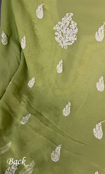 Load image into Gallery viewer, Women&#39;s Lakhnavi Handcrafted Unstitched Faux-Georgette Chikankari Suit Material - HONC0263407
