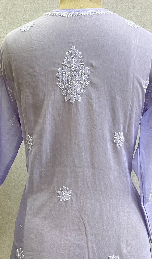 Women's Lucknowi Handcrafted White Cotton Chikankari Top - HONC0165320