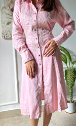 Load image into Gallery viewer, Niyat Women&#39;s Lucknowi Handcrafted Cotton Chikankari Long Dress - HONC0307750
