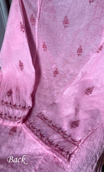 Load image into Gallery viewer, Women&#39;s Lakhnavi Handcrafted Mul Chanderi Semi - Stitched Angrakha And Dupatta Set - HONC0304464
