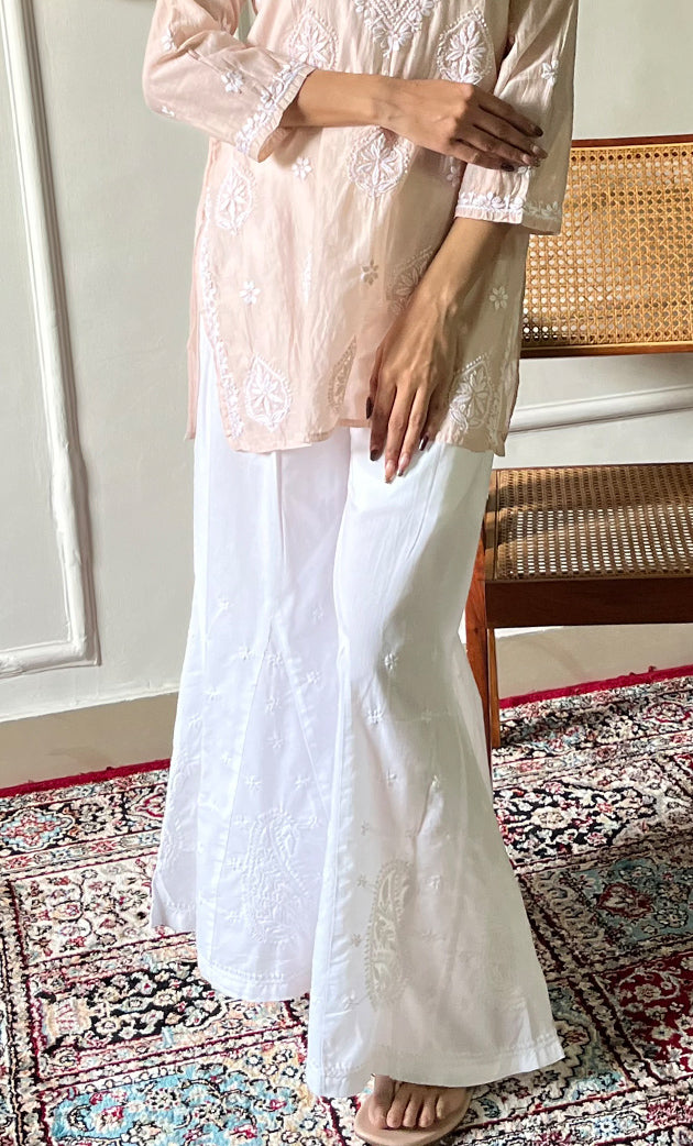 Ishani Women's Lakhnavi Handcrafted Mul Chanderi Chikankari Top - HONC0325397