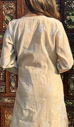 Load image into Gallery viewer, Women&#39;s Lucknowi Handcrafted Cotton Chikankari Kurti - HONC0258073
