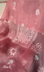 将图像加载到图库查看器中， Women's Lakhnavi Handcrafted Pure Organza Chikankari Unstitched Kurta And Dupatta Set- HONC0319190