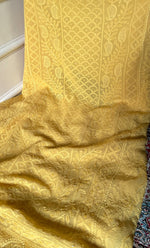 将图像加载到图库查看器中， Women&#39;s Lakhnavi Handcrafted Viscose Georgette Chikankari Full Suit Material - HONC0299915
