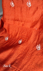 将图像加载到图库查看器中， Women&#39;s Lakhnavi Handcrafted Munga Silk Chikankari Kurta And Dupatta Set- HONC0282380
