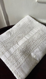 Load image into Gallery viewer, Women's Lucknowi Handcrafted Chanderi Silk Unstitched Chikankari Kurta and Dupatta Set- HONC0276223