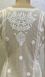 Load image into Gallery viewer, Fariah Women&#39;s Lucknowi Handcrafted Mul Chanderi Chikankari Gown - HONC0160035
