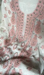将图像加载到图库查看器中， Women's Lakhnavi Handcrafted Mul Chanderi Unstitched Kurta And Dupatta Set - HONC0365503
