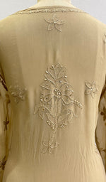 Women's Lakhnavi Handcrafted Viscose Georgette Chikankari Kurti -HONC0139825