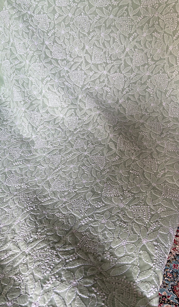 Women's Lakhnavi Handcrafted Cotton Unstitched Chikankari Suit Material - HONC0354995