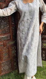 将图像加载到图库查看器中， Shahida Women&#39;s Lucknowi Handcrafted Cotton Chikankari Kurti - HONC0188606
