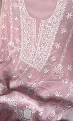将图像加载到图库查看器中， Women's Lakhnavi Handcrafted Unstitched Mul Chanderi Kurta And Dupatta Set - HONC0329039
