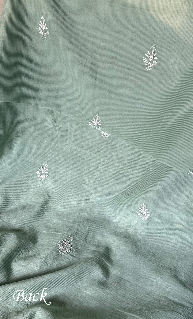 Women's Lakhnavi Handcrafted Maheshwari Mul Chanderi UnStitched Kurta And Dupatta Set - HONC0286686