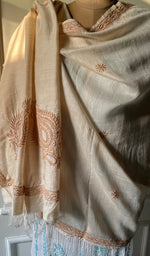 Load image into Gallery viewer, Women&#39;s Lakhnavi Handcrafted  Munga Silk Chikankari Dupatta - HONC0180060
