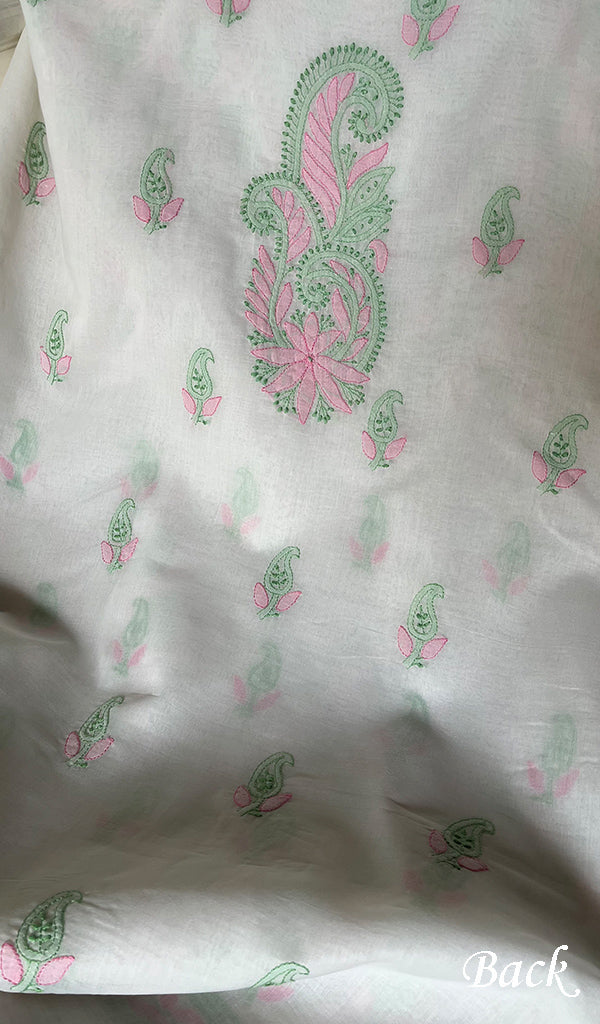 Women's Lakhnavi Handcrafted Cotton Chikankari Suit Material - HONC0291801