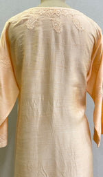 Load image into Gallery viewer, Heena Women&#39;s Lucknowi Handcrafted Raw Silk Chikankari Kurti - HONC0177289
