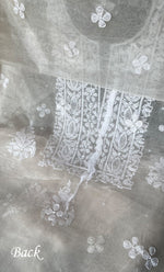 Load image into Gallery viewer, Women&#39;s Lakhnavi Handcrafted Organza Chikankari Unstitched Full Suit Material - HONC0284619
