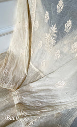 Load image into Gallery viewer, Women&#39;s Lakhnavi Handcrafted Mul Chanderi Semi - stitched Chikankari Full Suit Material - HONC0319556
