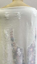 将图像加载到图库查看器中， Women&#39;s Lakhnavi Handcrafted Pure Silk Georgette Chikankari Kurta And Dupatta Set- HONC0209420
