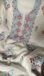 Load image into Gallery viewer, Women's Lakhnavi Handcrafted Mul Chanderi Unstitched Kurta And Dupatta Set - HONC0366821