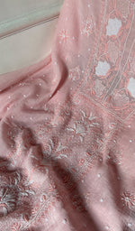 Load image into Gallery viewer, Women's Lakhnavi Handcrafted Mul Chanderi Unstitched Kurta And Dupatta Set- HONC0282551