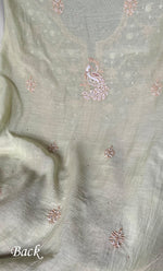 将图像加载到图库查看器中， Women&#39;s Lakhnavi Handcrafted Mul Chanderi Unstitched Kurta And Dupatta Set - HONC0302264
