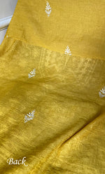 Load image into Gallery viewer, Women&#39;s Lakhnavi Handcrafted Tissue Chanderi Unstitched Chikankari Kurta And Dupatta Set - HONC0270060
