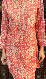 Load image into Gallery viewer, Shama Women&#39;s Lakhnavi Handcrafted Cotton Chikankari Kurta And Palazzo Set - HONC0250013
