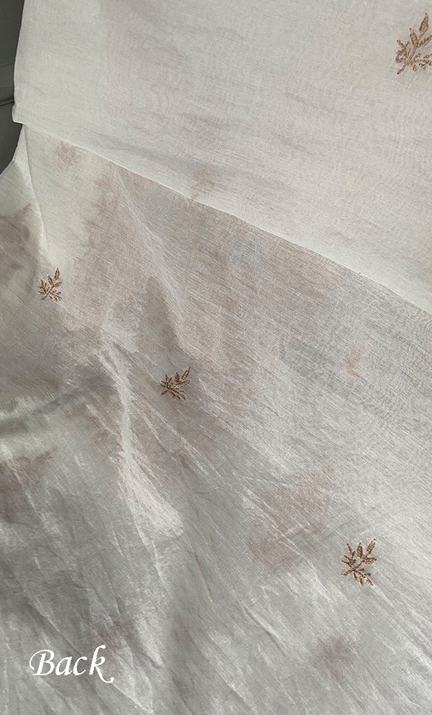 Women's Lakhnavi Handcrafted Mul Chanderi Unstitched Kurta And Dupatta Set- HONC0311230