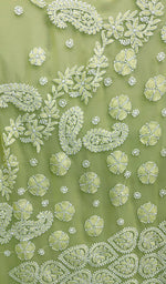Load image into Gallery viewer, Women&#39;s Lucknowi Handcrafted Faux-Georgette Chikankari Saree  - HONC0178240
