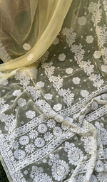 Load image into Gallery viewer, Women&#39;s Lakhnavi Handcrafted Faux-Georgette Chikankari Saree - HONC0228975
